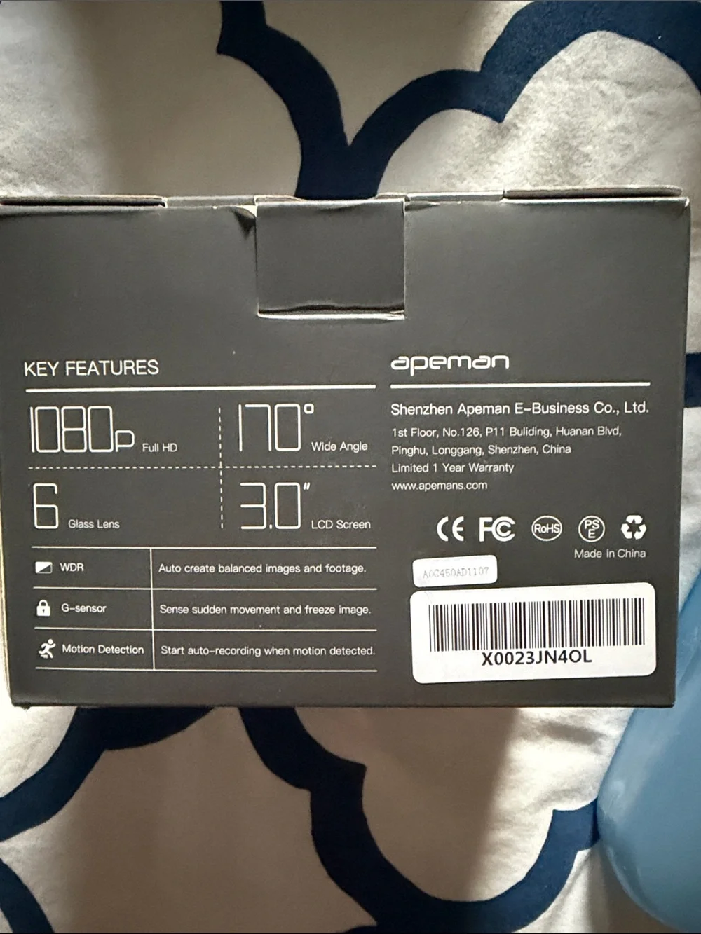 shenzhen Apeman c450 dash